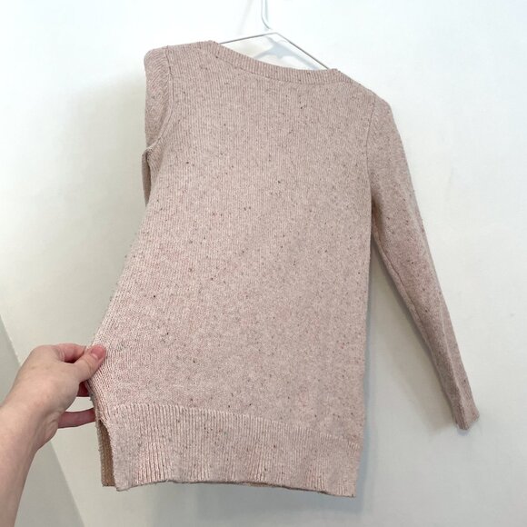 ANN TAYLOR LOFT Flecked Boatneck Sweater Light Baby Pink Multi Confetti Cotton S - Picture 16 of 16